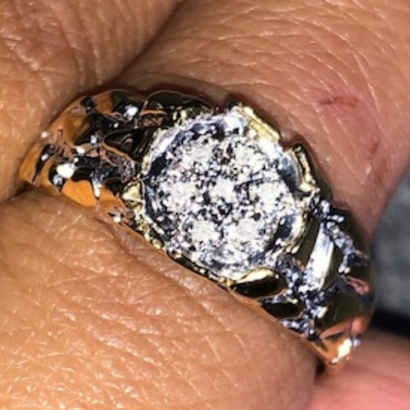 Real Diamond Men Pinky Ring, best gift for men, not Moissanite not CZ  best gift - Picture 4 of 8